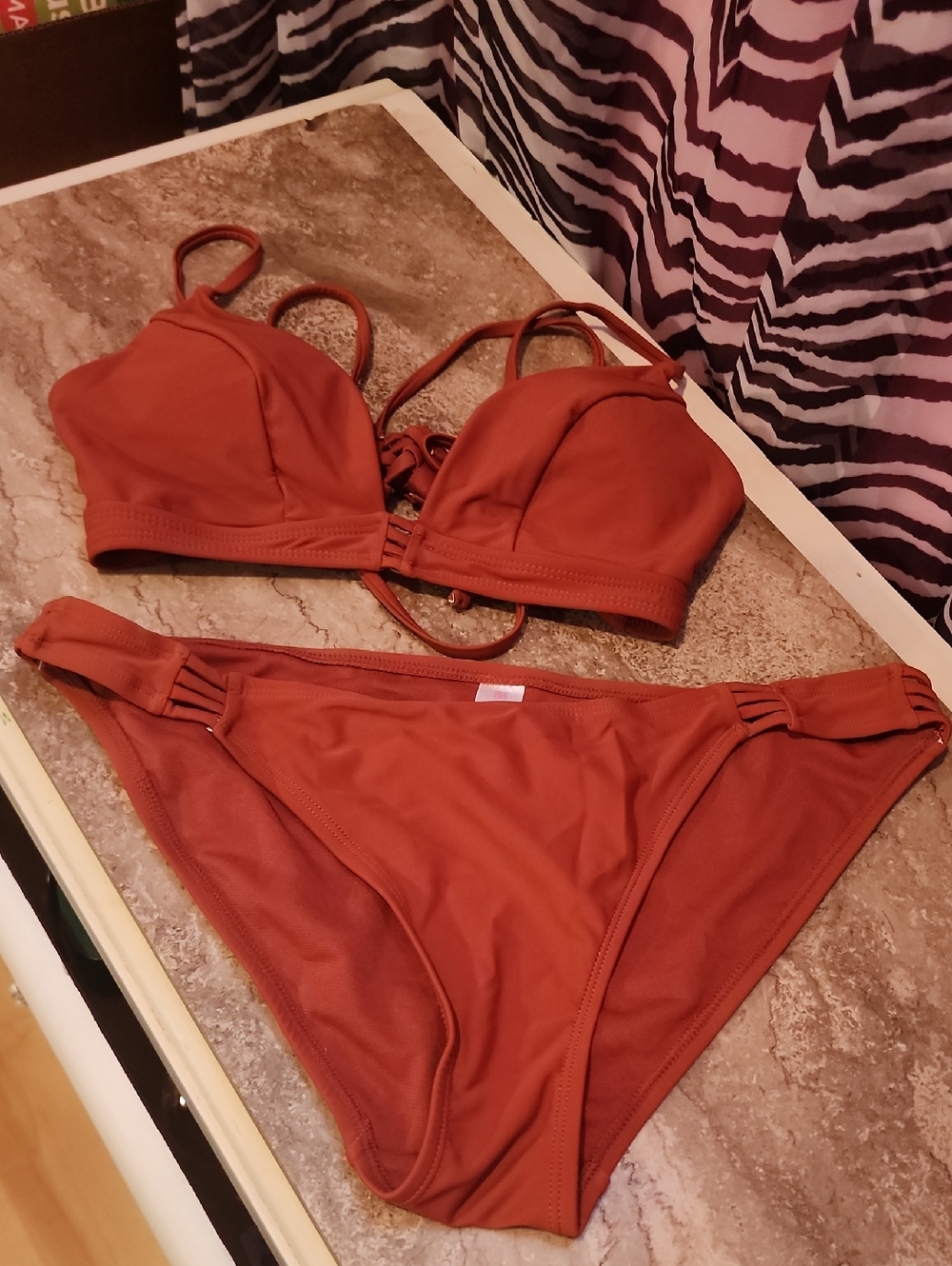 Rust Orange Two-Piece Bikini Set